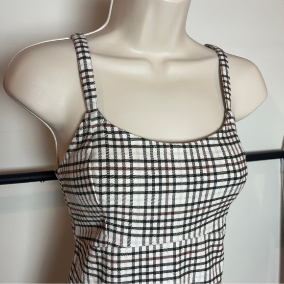 Hollister Y2K Babydoll Black and White Plaid Sleeveless Pleated A-Line Dress - Picture 6 of 12